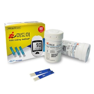 미드미 혈당측정지 1box(50T) (혈당시험지/혈당측정검사지)